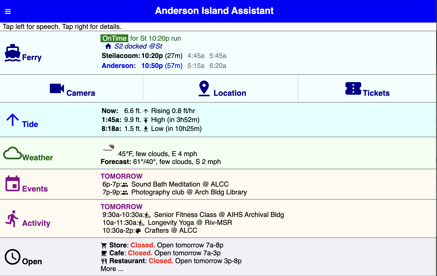Anderson Island Assistant App